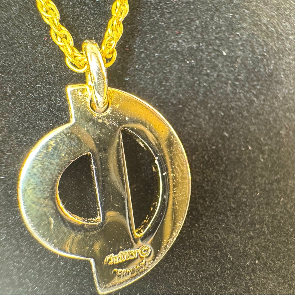 Christian Dior CD Logo Pendant Necklace 1970s–80s Germany Vintage Rope Chain - Picture 11 of 13